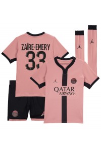 Paris Saint-Germain Warren Zaire-Emery #33 Babytruitje 3e tenue Kind 2024-25 Korte Mouw (+ Korte broeken)